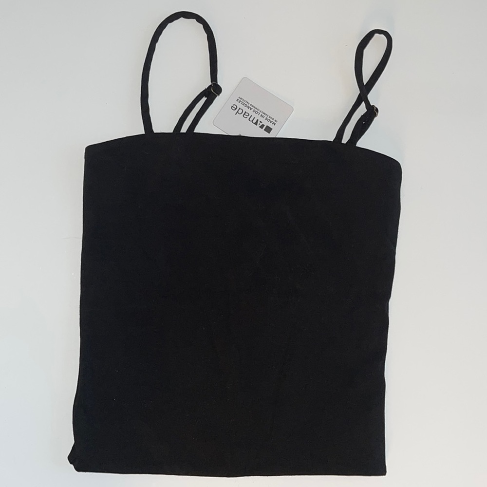 Black Spaghetti Strap Crop Top